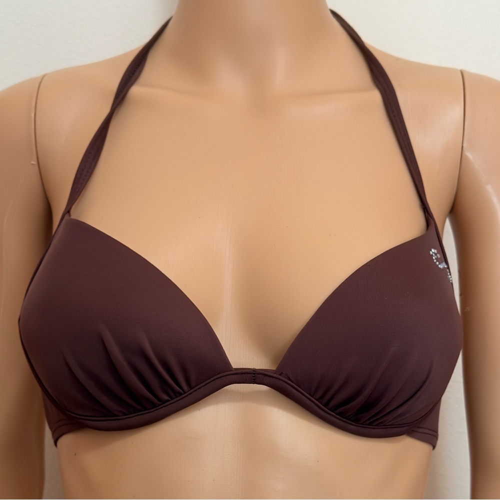 Brown Halter Bikini Top size 34A